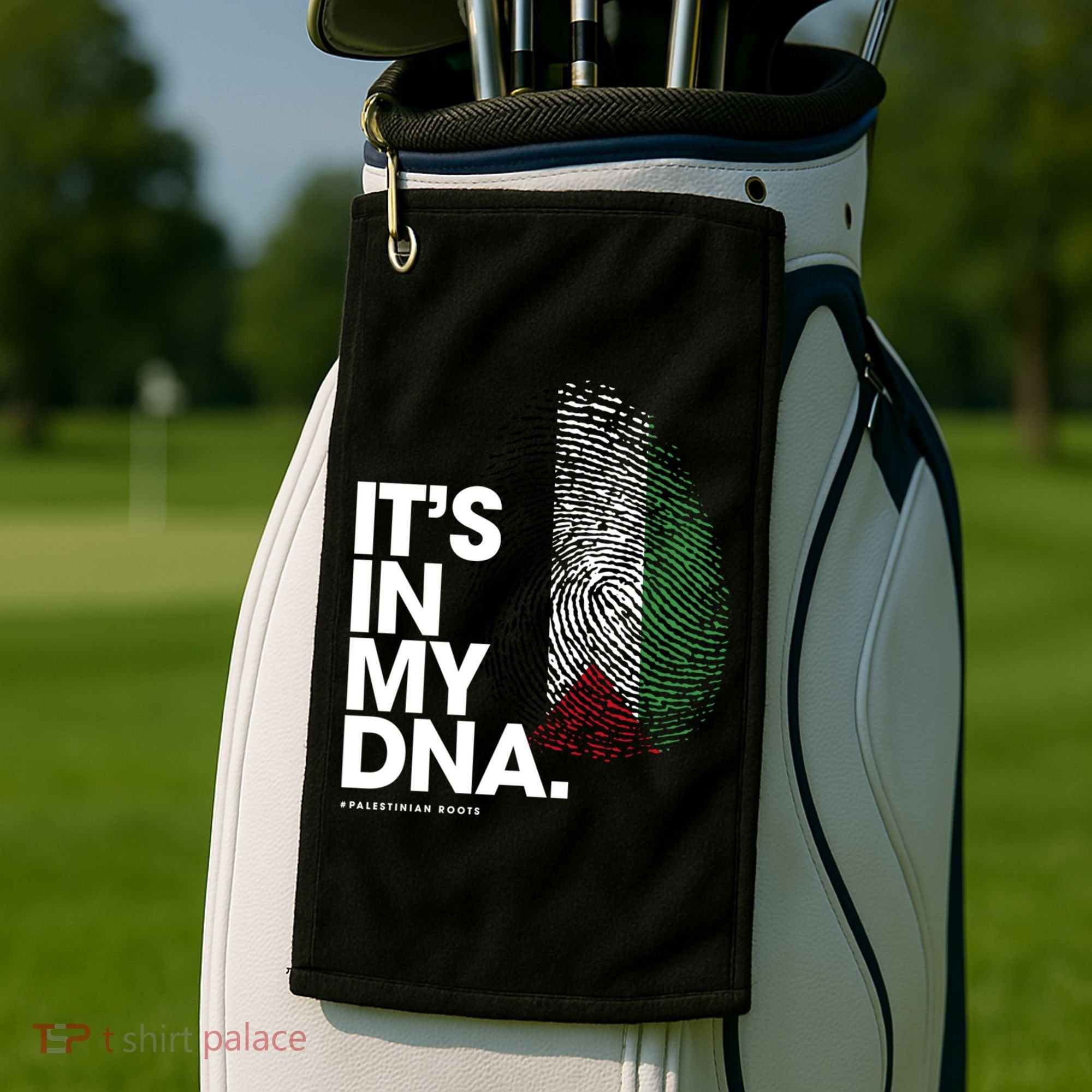 ItS In My Dna Palestine Flag Cool Gift Palestinian Roots Gift Golf Towel