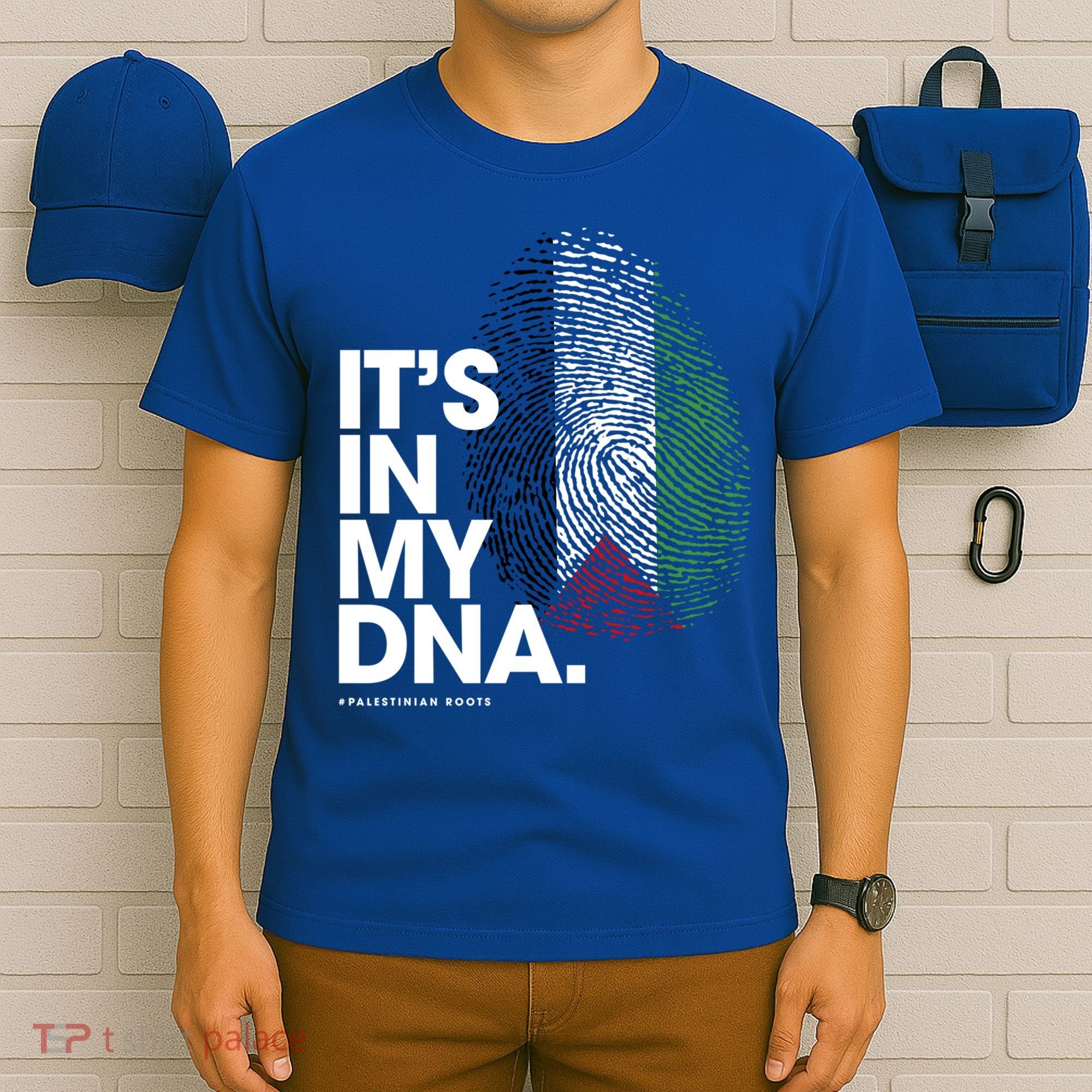 ItS In My Dna Palestine Flag Cool Gift Palestinian Roots Gift T-Shirt