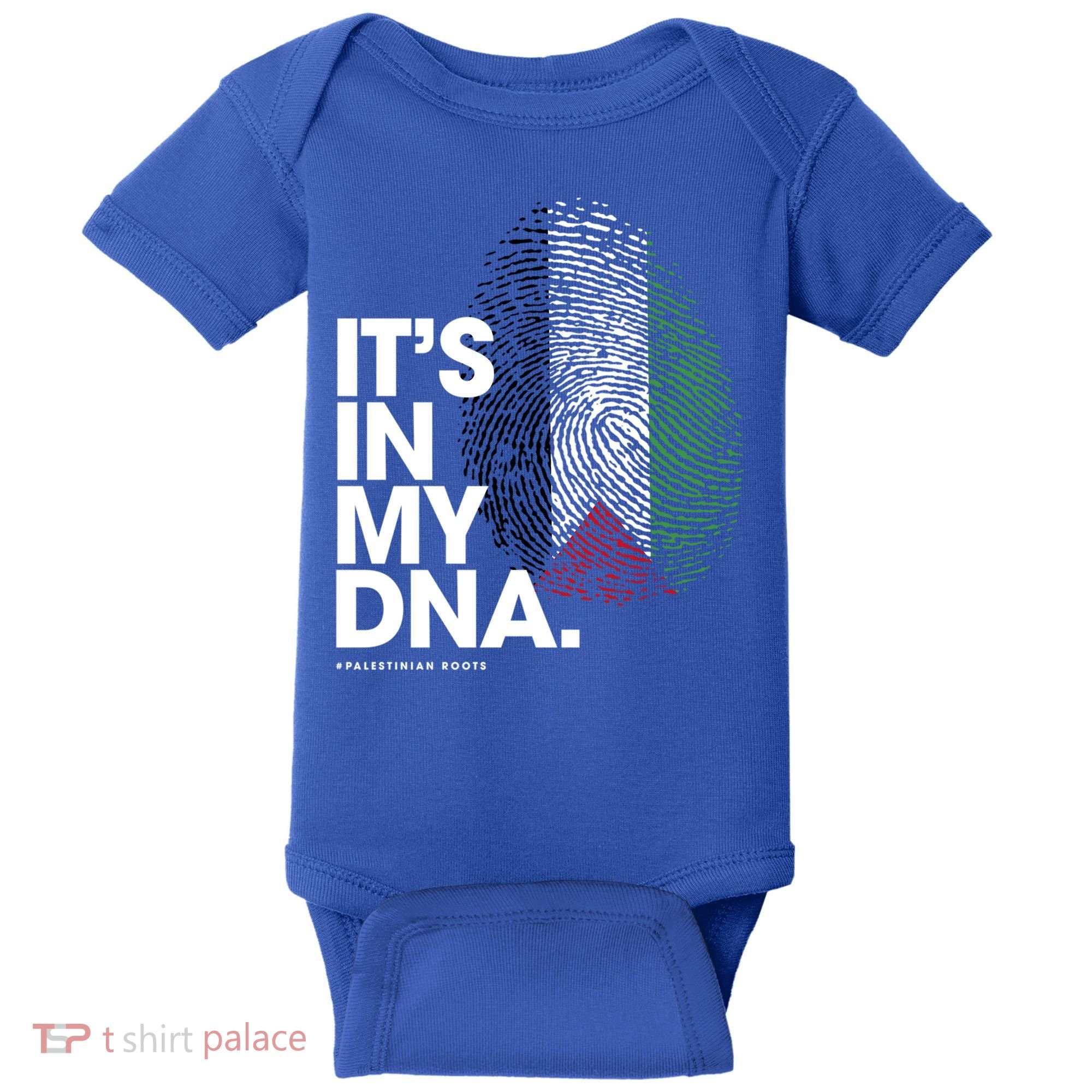ItS In My Dna Palestine Flag Cool Gift Palestinian Roots Gift Baby Bodysuit