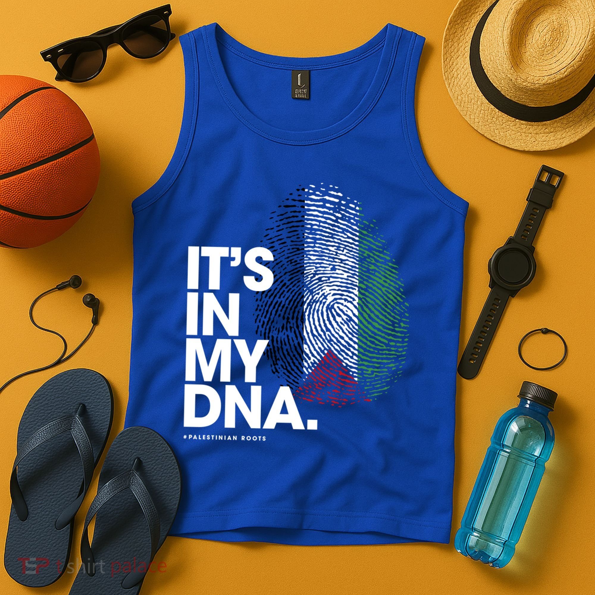 ItS In My Dna Palestine Flag Cool Gift Palestinian Roots Gift Tank Top