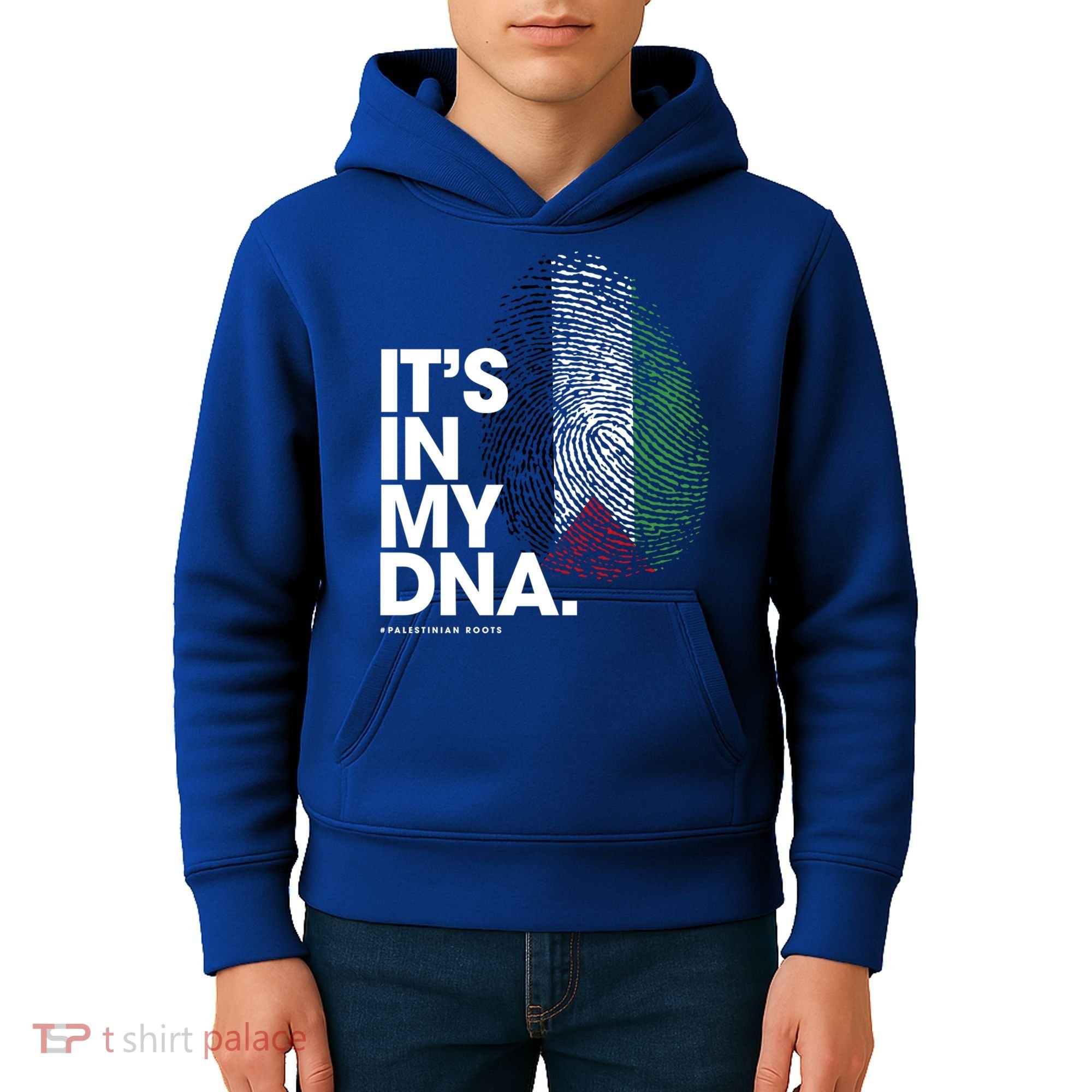 ItS In My Dna Palestine Flag Cool Gift Palestinian Roots Gift Kids Hoodie