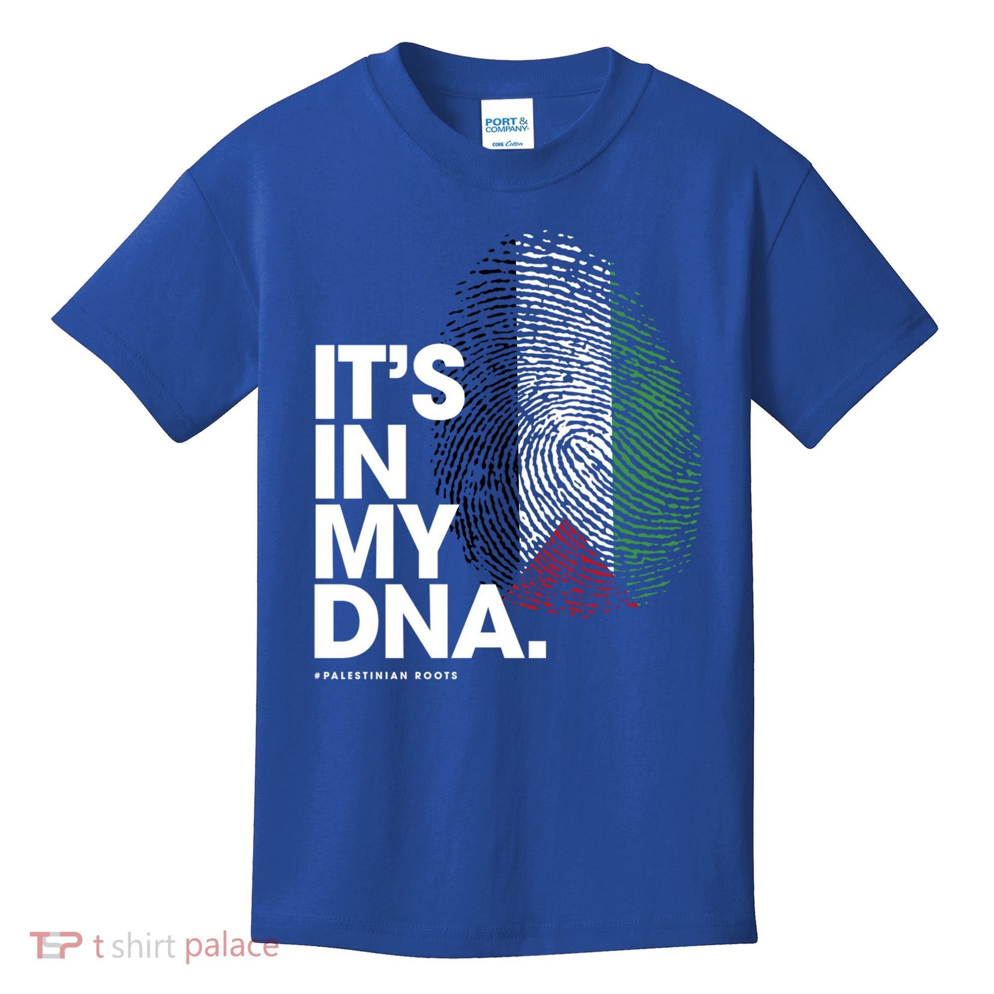 ItS In My Dna Palestine Flag Cool Gift Palestinian Roots Gift Kids T-Shirt