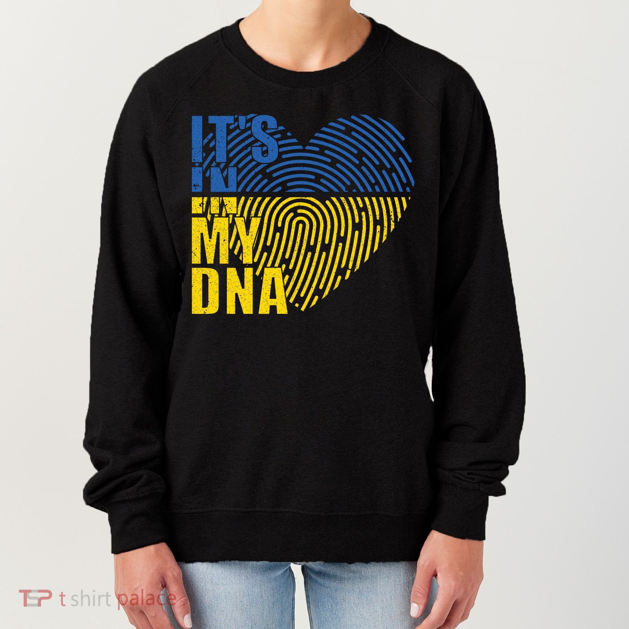 Its In My DNA Urkraine Flag Finger Print Women's Sweatshirt