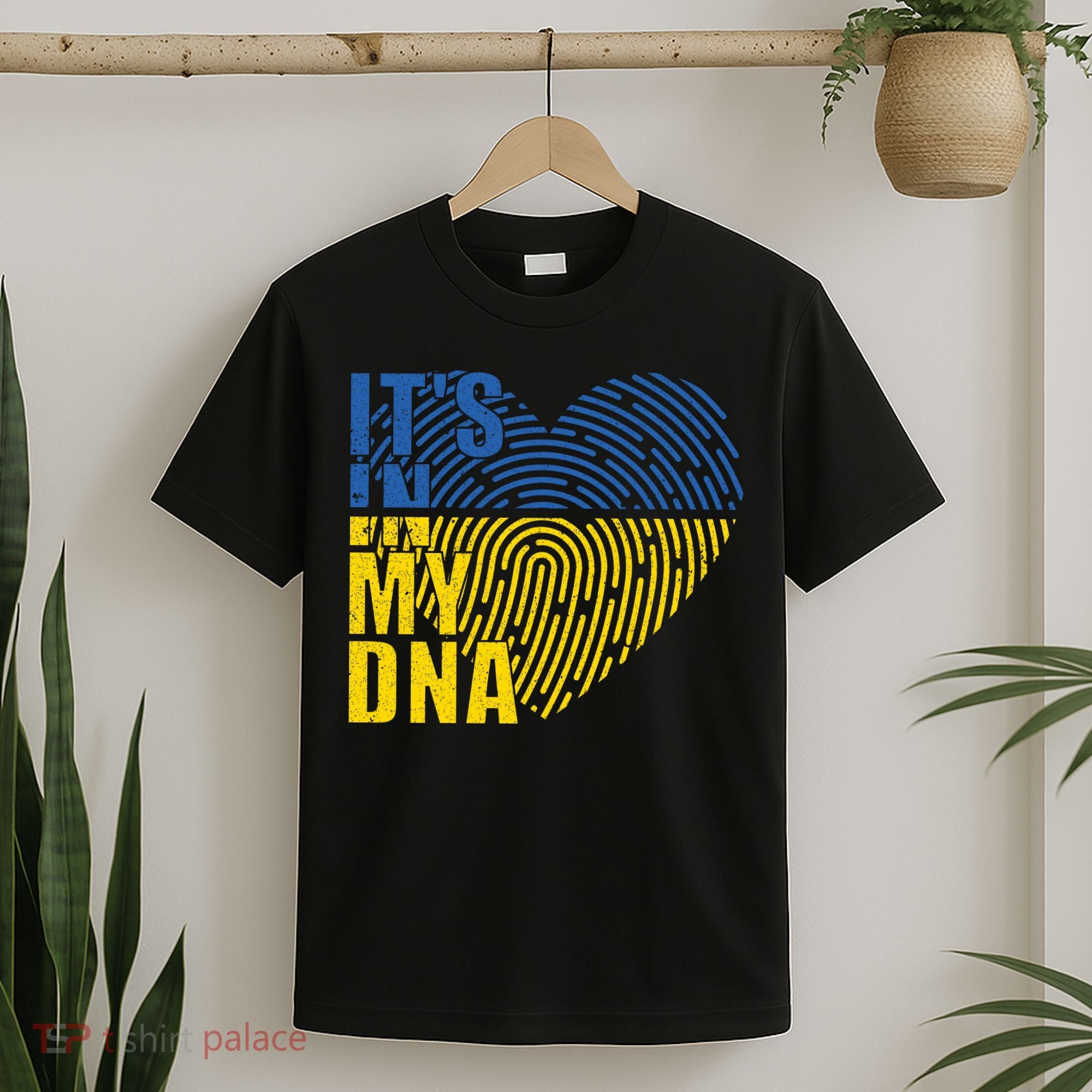 Its In My DNA Urkraine Flag Finger Print T-Shirt