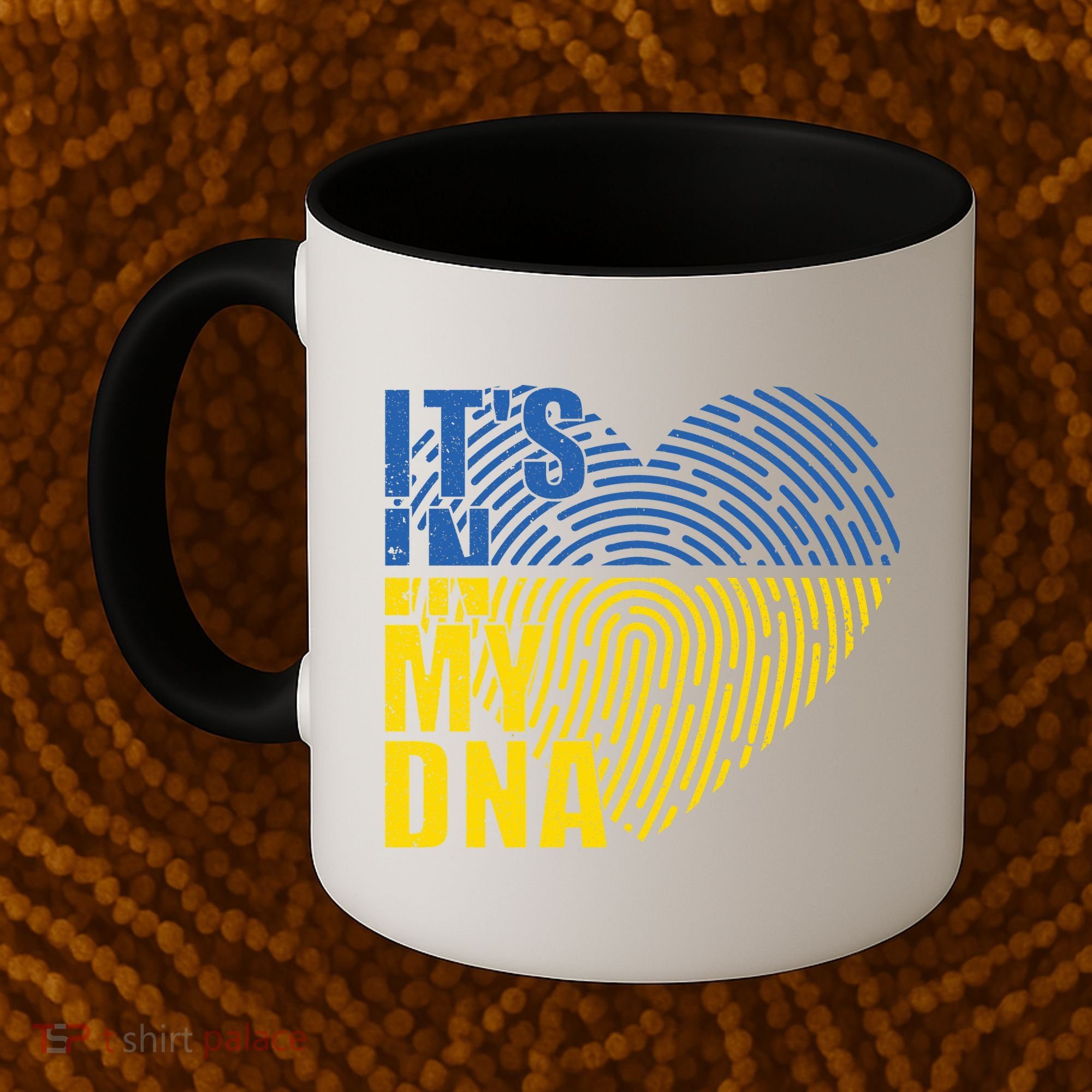 Its In My DNA Urkraine Flag Finger Print Coffee Mug
