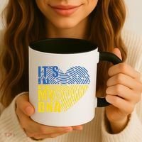 Its In My DNA Urkraine Flag Finger Print Coffee Mug thumb 3