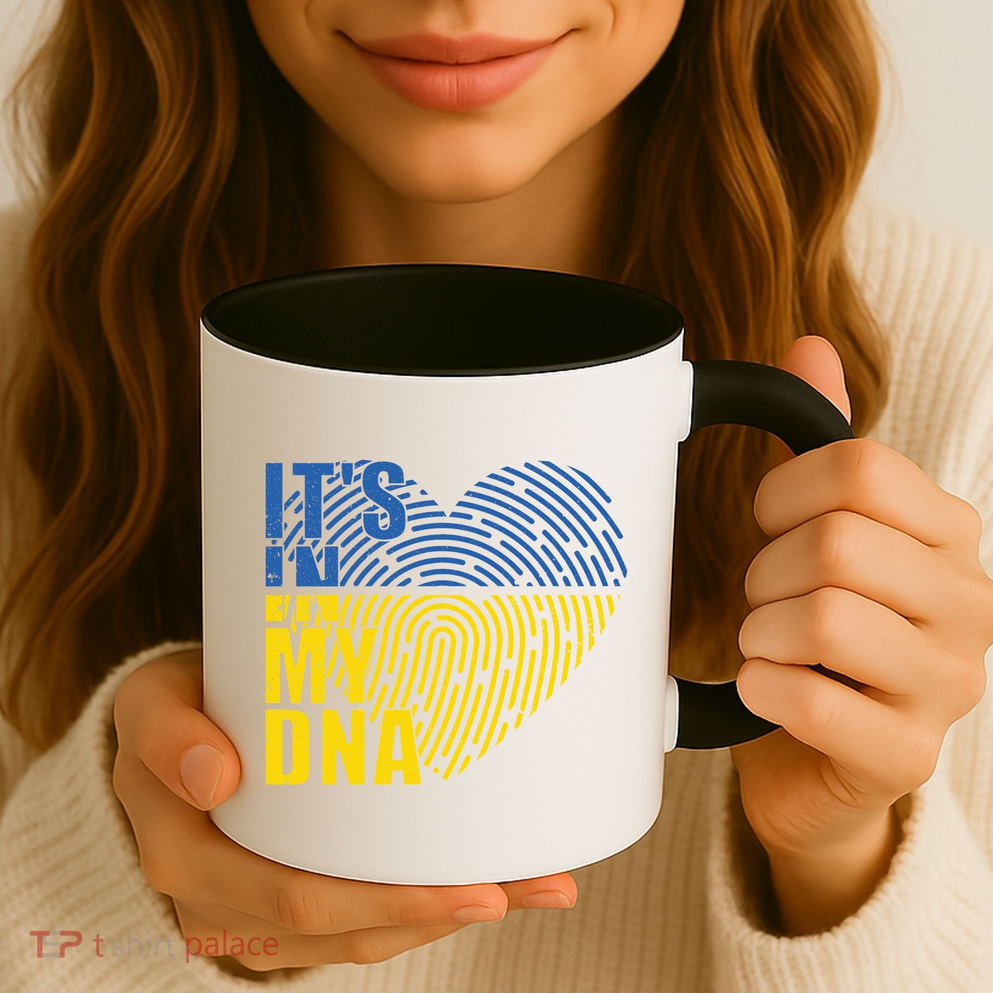 Its In My DNA Urkraine Flag Finger Print Coffee Mug