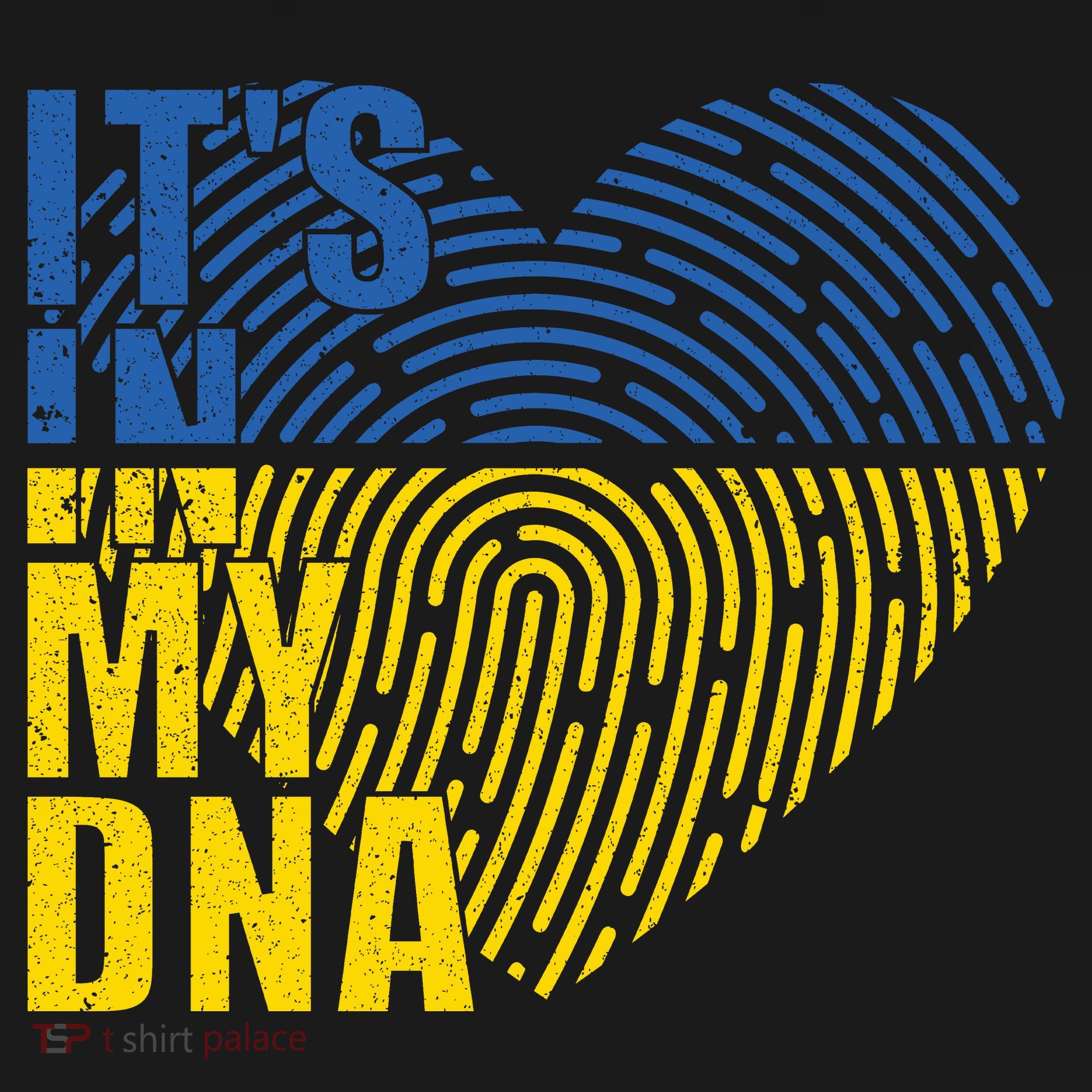 Its In My DNA Urkraine Flag Finger Print Mousepad