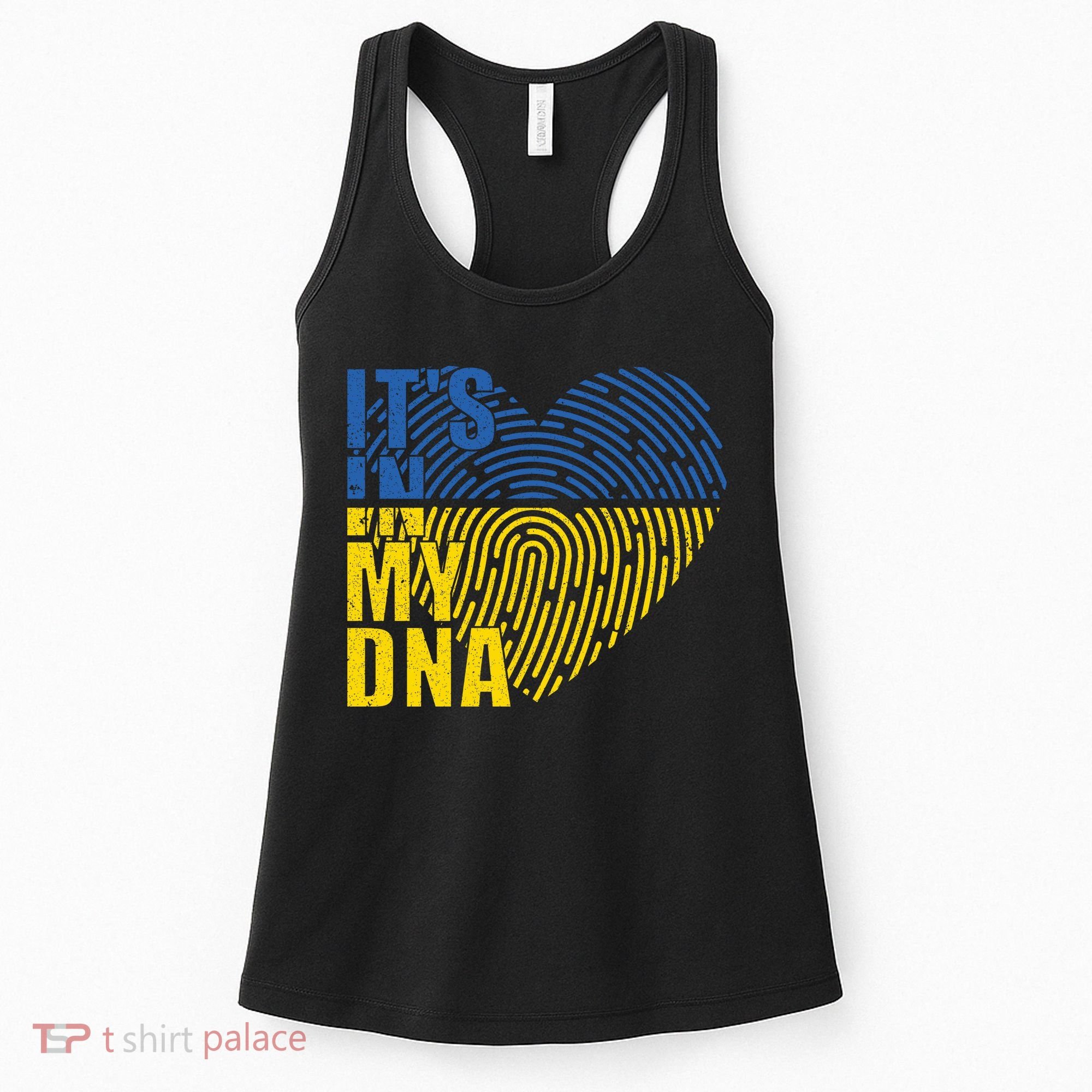 Its In My DNA Urkraine Flag Finger Print Women's Tank Top
