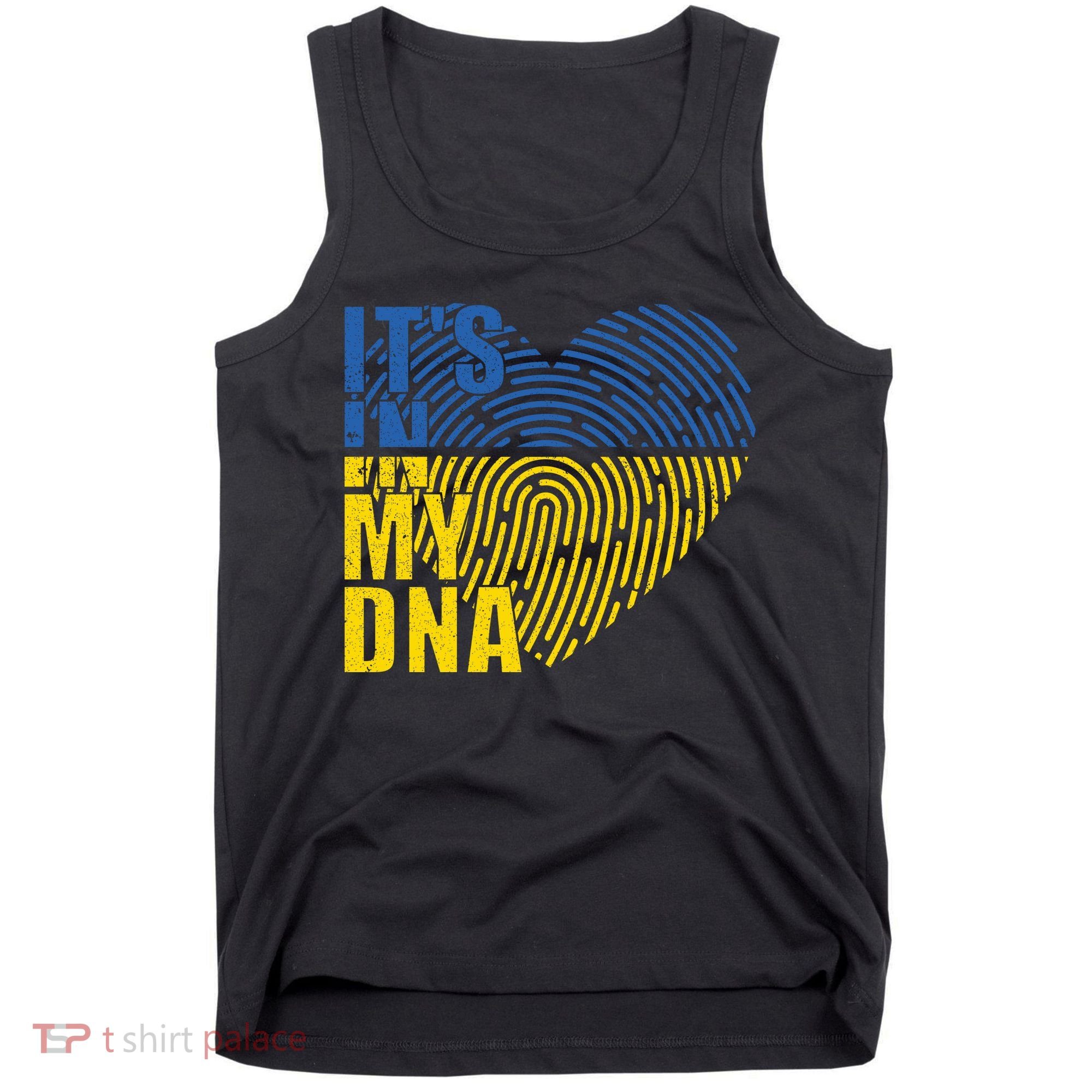 Its In My DNA Urkraine Flag Finger Print Tank Top