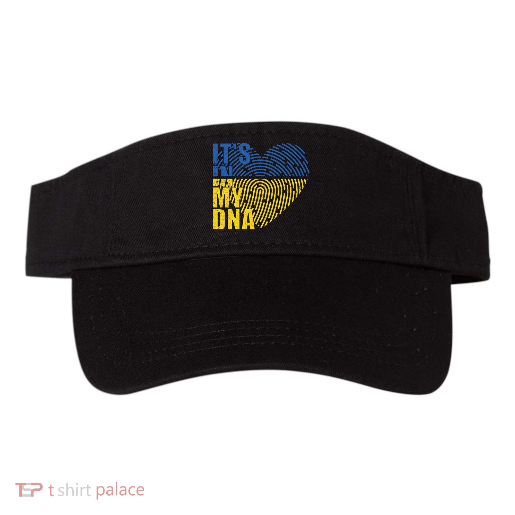 Its In My DNA Urkraine Flag Finger Print Visor