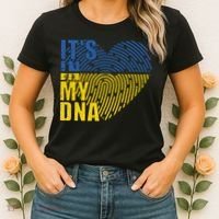 Its In My DNA Urkraine Flag Finger Print Women's T-Shirt thumb 2