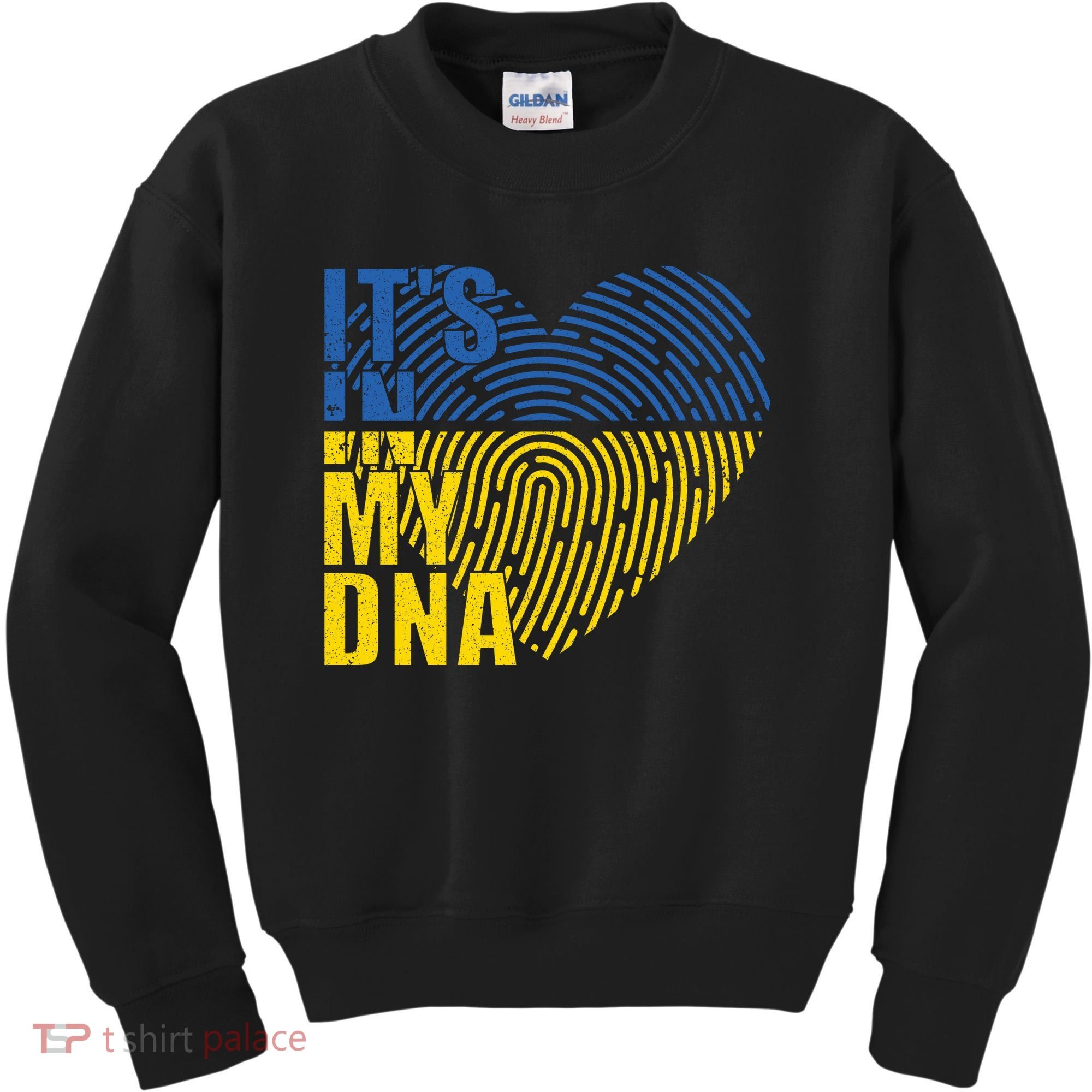 Its In My DNA Urkraine Flag Finger Print Kids Sweatshirt