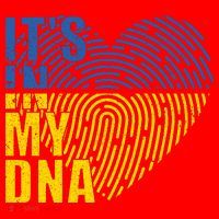 Its In My DNA Urkraine Flag Finger Print Santa Hat thumb 1