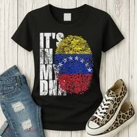 It's In My Dna Venezuelan Print Bandera De Venezuela Flag Women's T-Shirt thumb 3