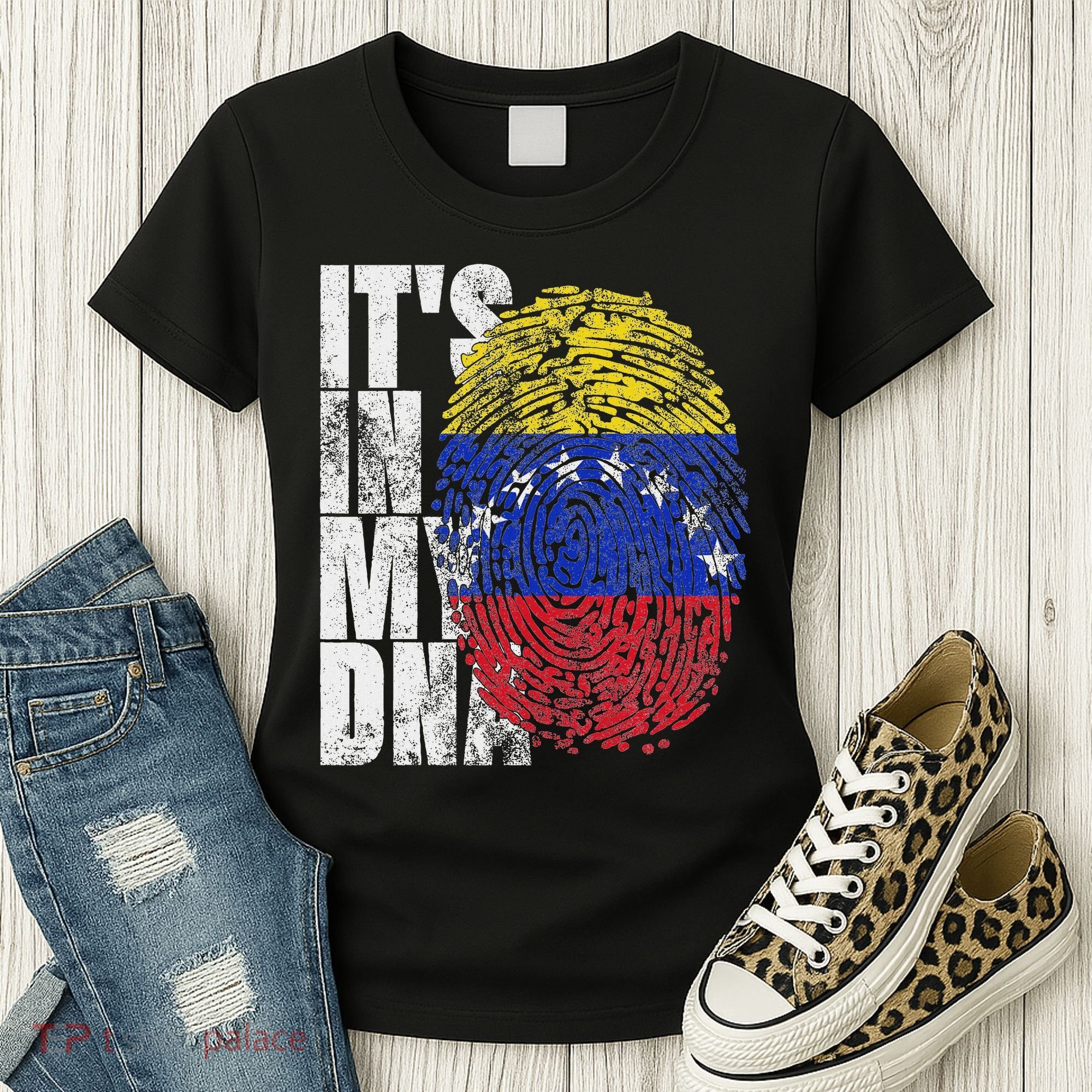 It's In My Dna Venezuelan Print Bandera De Venezuela Flag Women's T-Shirt