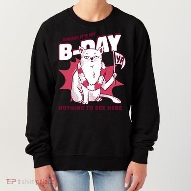 Ignore It's My Birthday Nothing To See Here Cat Women's Sweatshirt