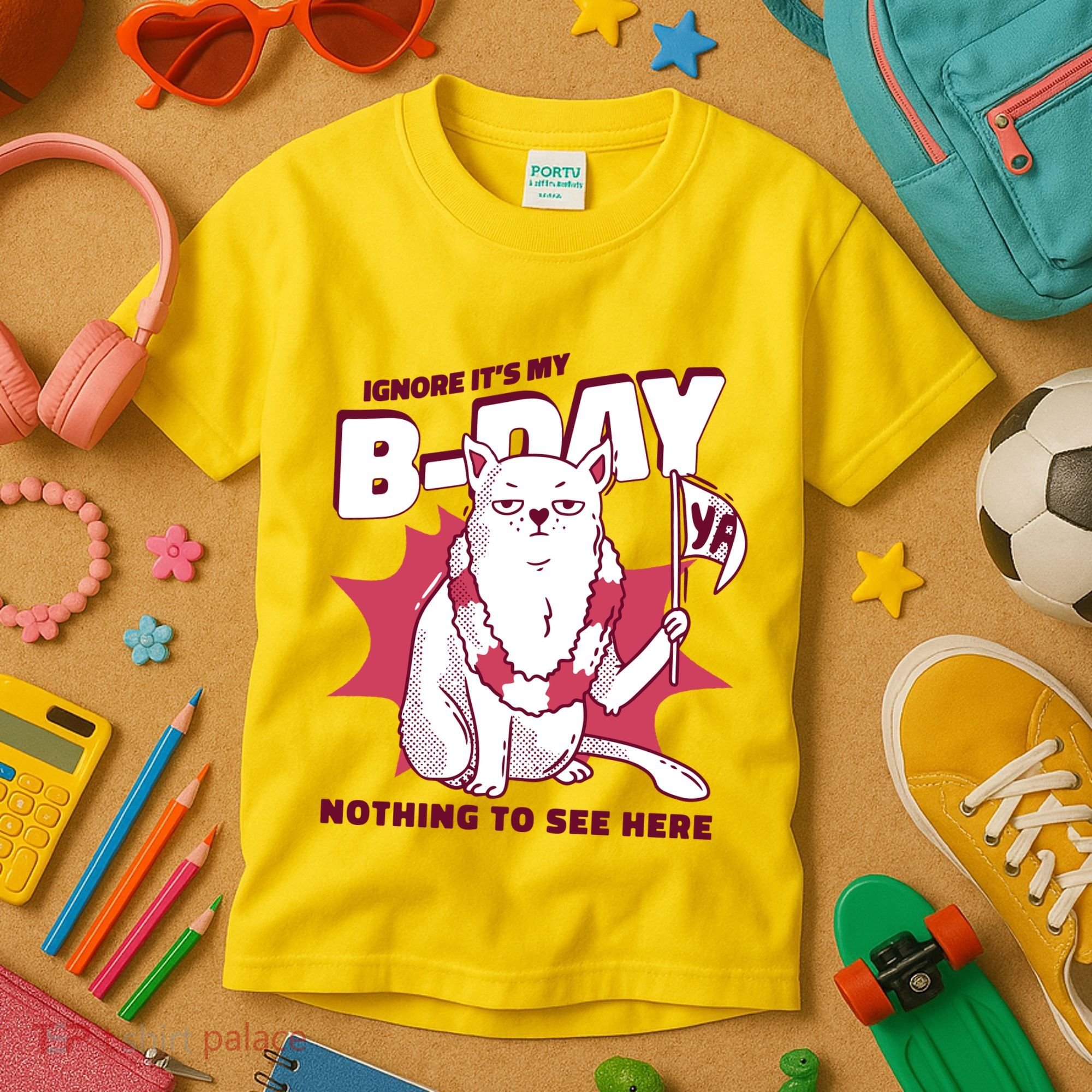 Ignore It's My Birthday Nothing To See Here Cat Kids T-Shirt