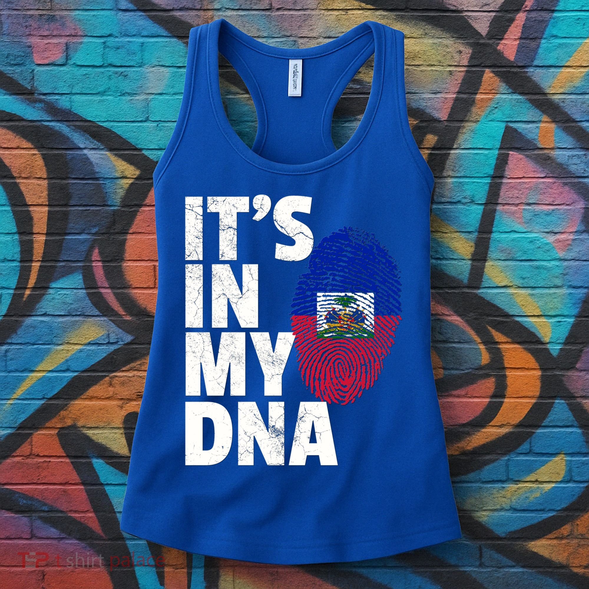It's In My Dna Haiti Haitian Flag Pride Country Gift Mom Dad Meaningful Gift Women's Tank Top
