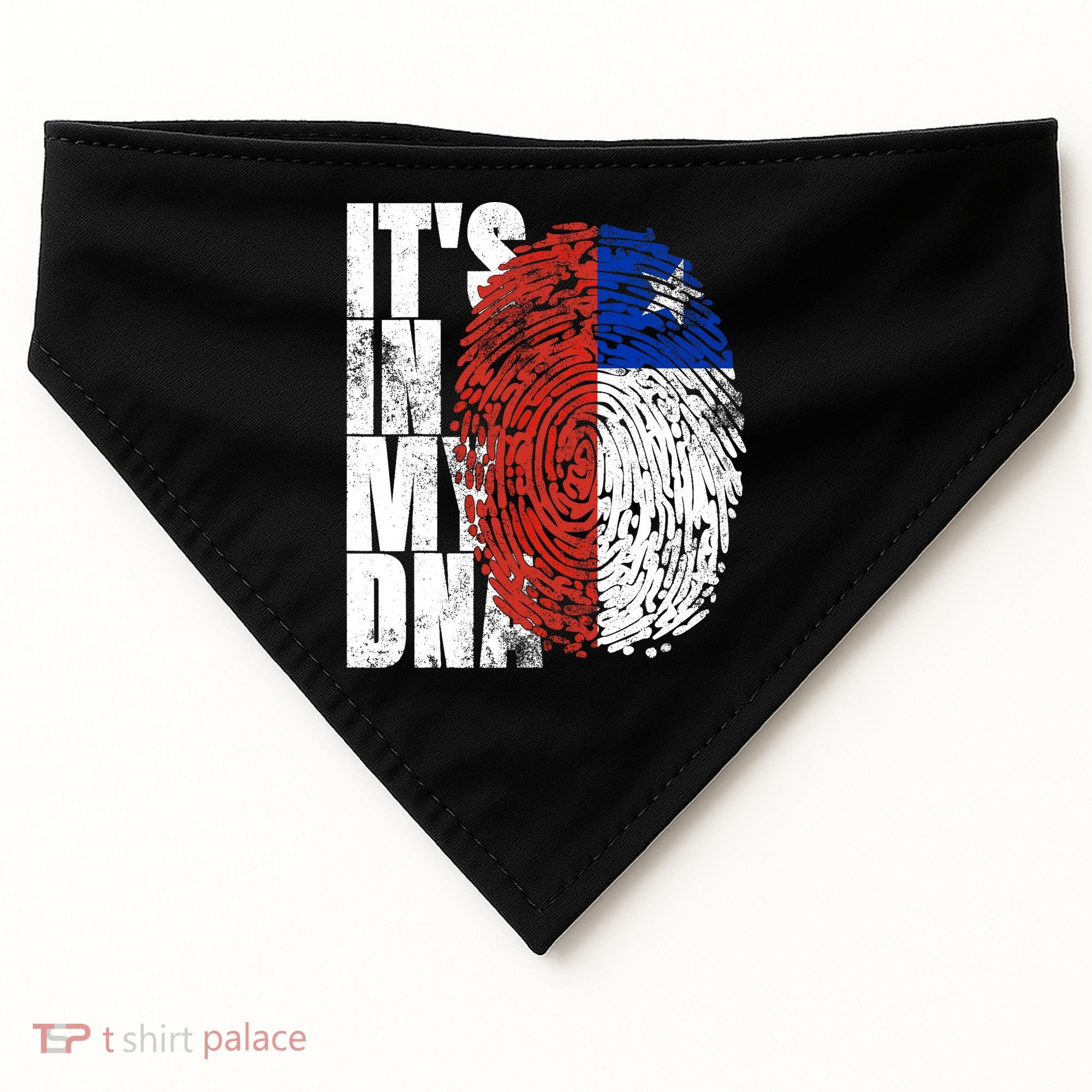 It's In My DNA Chilean Hispanic Gift Chileno Cool Chile Flag USA-Made Doggie Bandana