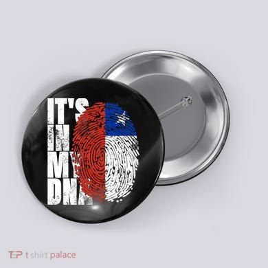 It's In My DNA Chilean Hispanic Gift Chileno Cool Chile Flag Button