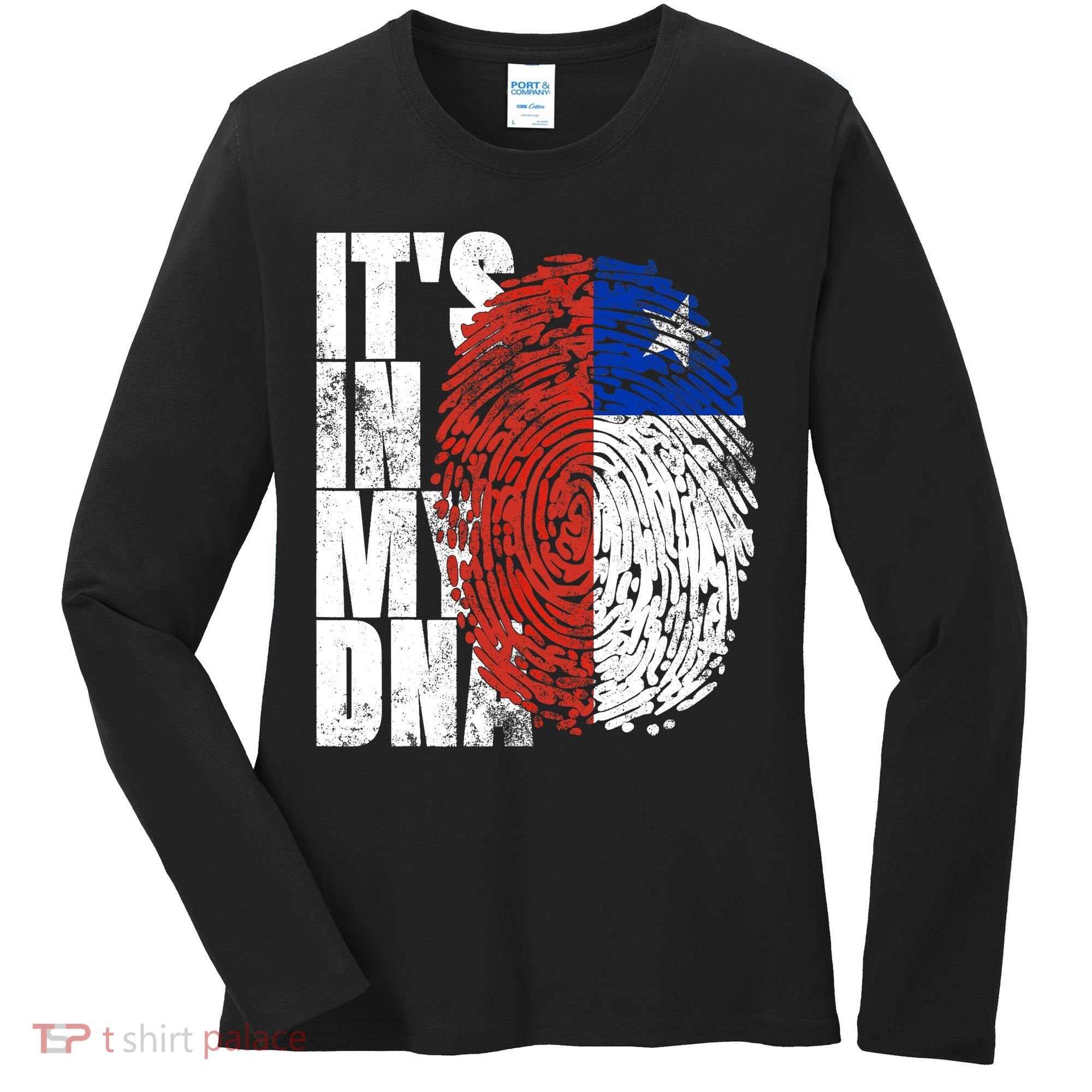 It's In My DNA Chilean Hispanic Gift Chileno Cool Chile Flag Women's Long Sleeve Shirt