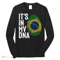 It's In My DNA Brazil Flag Jersey Brazil National Pride Long Sleeve Shirt thumb 0