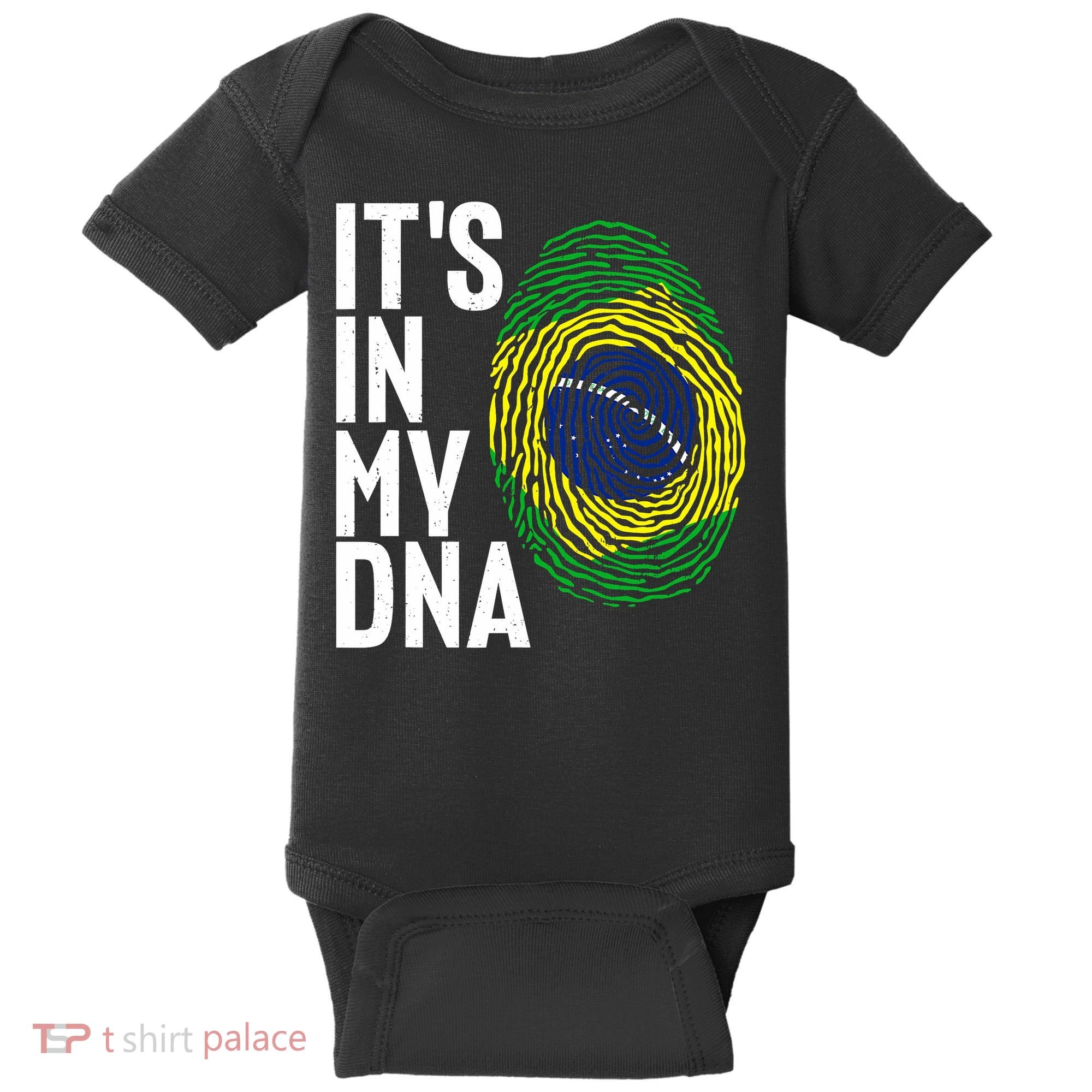 It's In My DNA Brazil Flag Jersey Brazil National Pride Baby Bodysuit