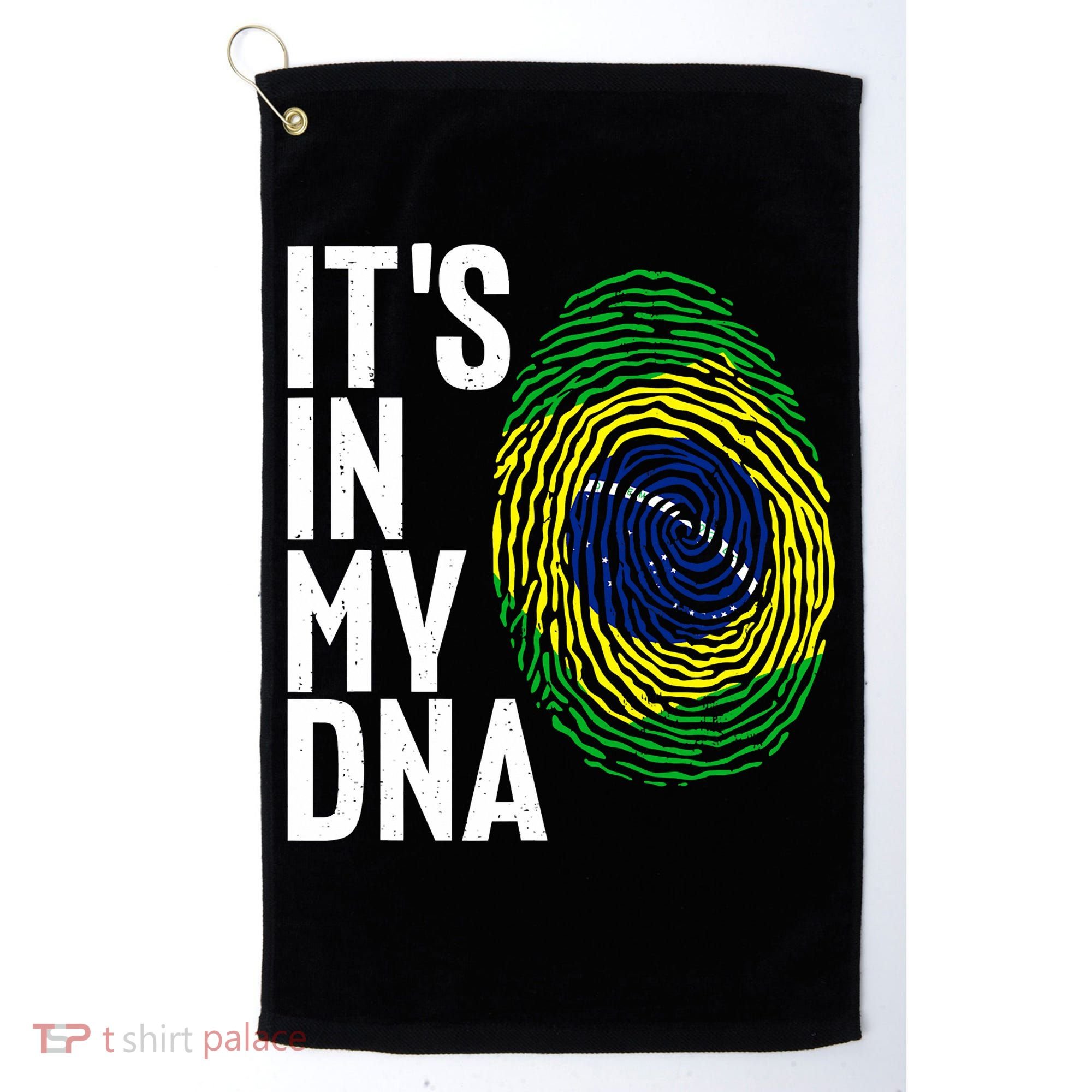 It's In My DNA Brazil Flag Jersey Brazil National Pride Golf Towel