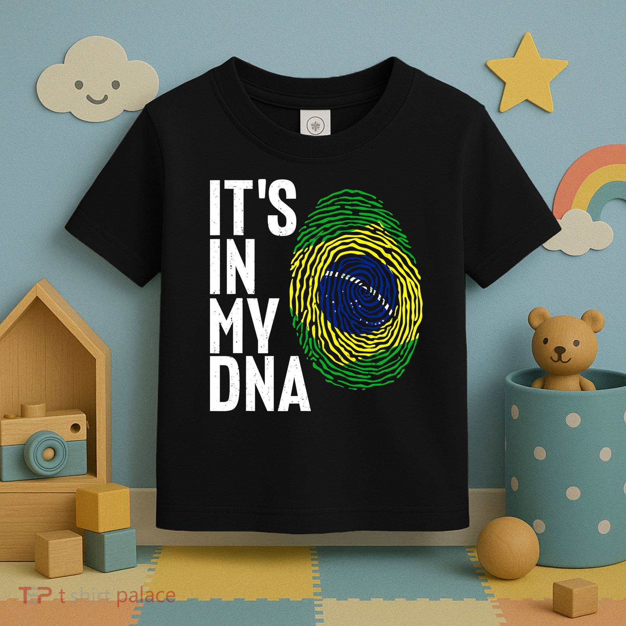 It's In My DNA Brazil Flag Jersey Brazil National Pride Toddler T-Shirt