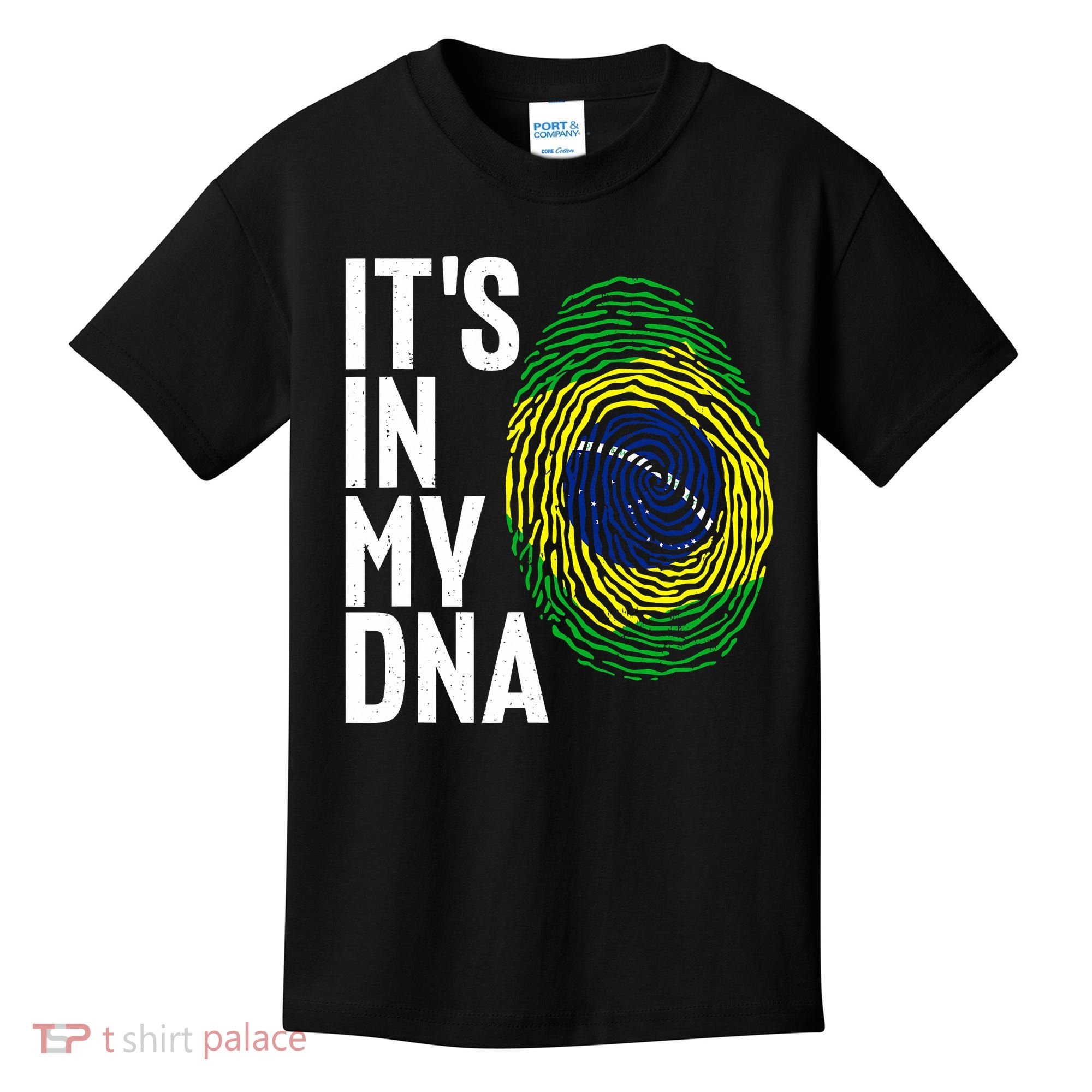 It's In My DNA Brazil Flag Jersey Brazil National Pride Kids T-Shirt
