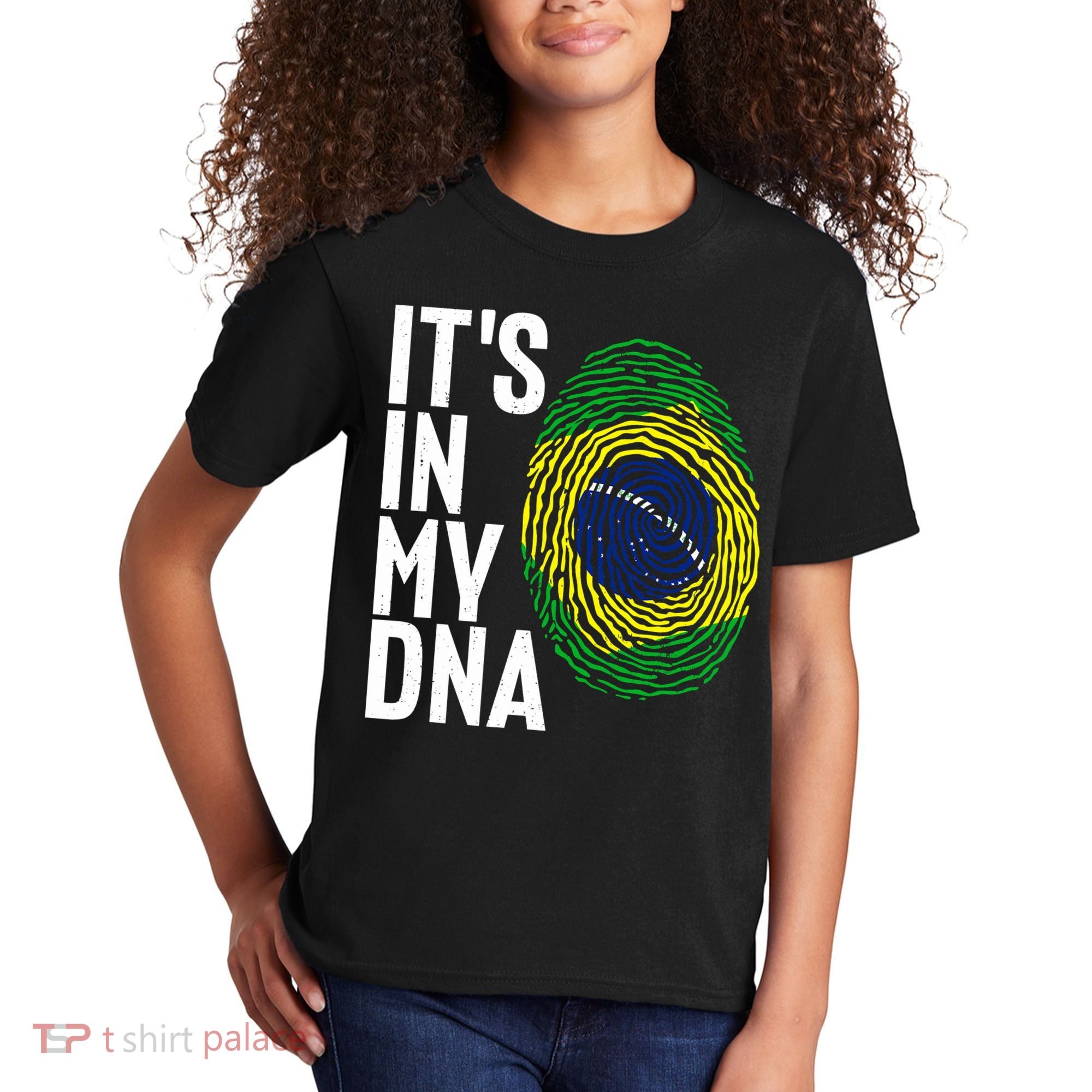 It's In My DNA Brazil Flag Jersey Brazil National Pride Kids T-Shirt