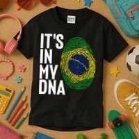 It's In My DNA Brazil Flag Jersey Brazil National Pride Kids T-Shirt thumb 3