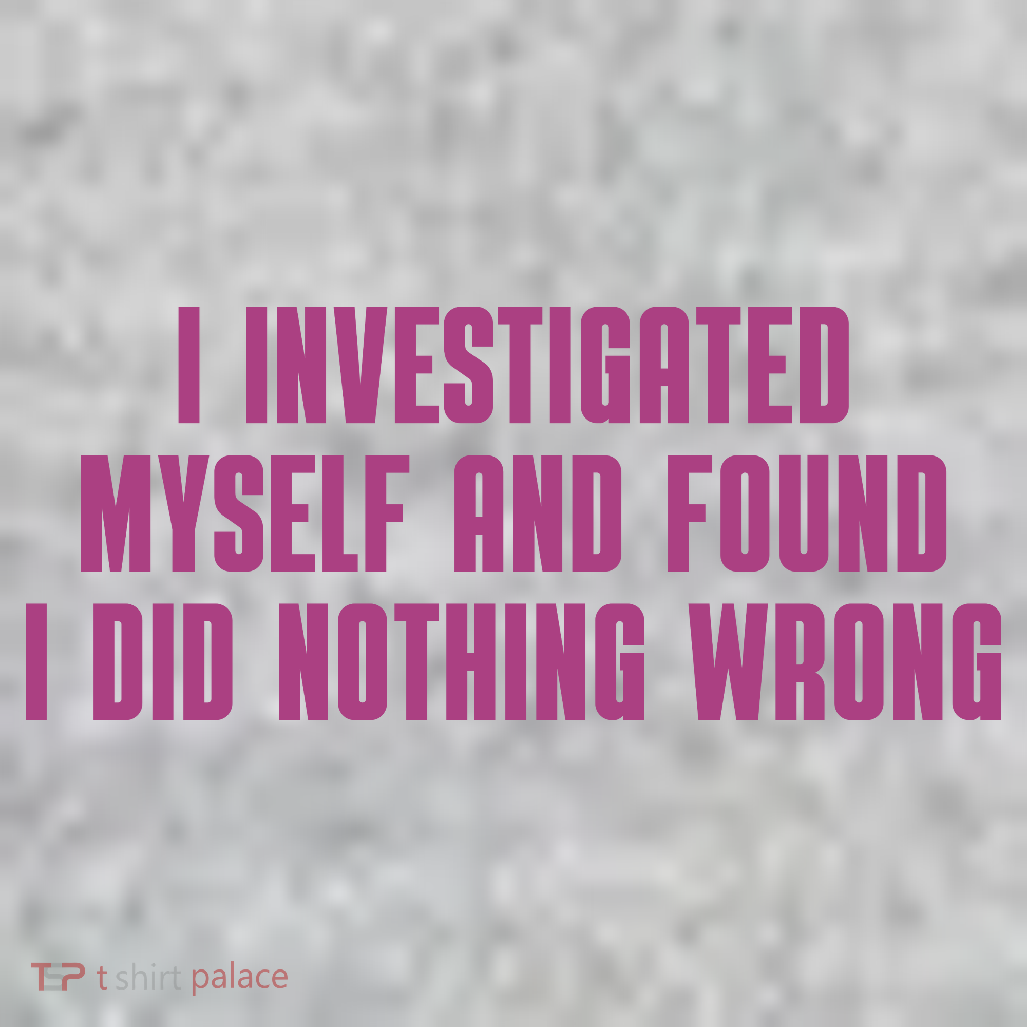 I Investigated Myself And Found I Did Nothing Wrong Kids T-Shirt