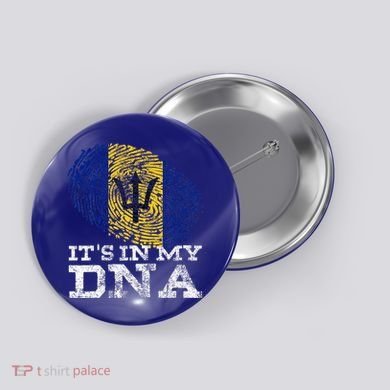 It's In My DNA Barbados Cool Barbadian Afro Bajan Flag Button