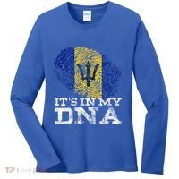 It's In My DNA Barbados Cool Barbadian Afro Bajan Flag Women's Long Sleeve Shirt thumb 0