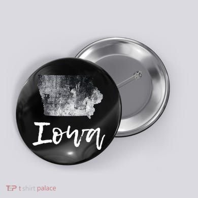Iowa IA Map Grunge Vintage Graphic Home State Button
