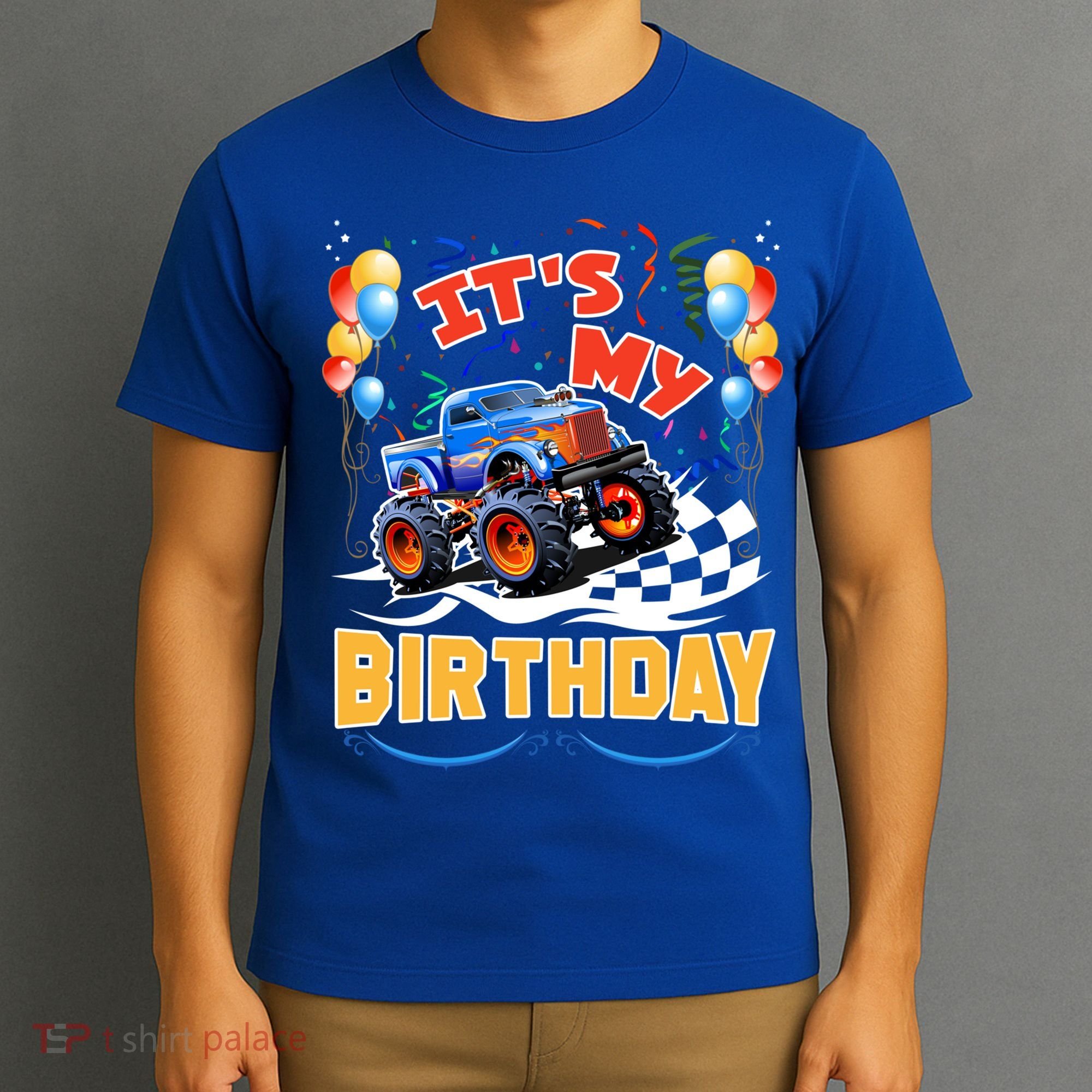 It Is My Birthday Boy Monster Truck Car Party Day Kids Cute Gift T-Shirt