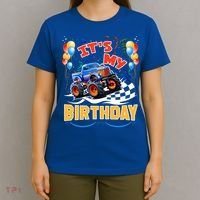 It Is My Birthday Boy Monster Truck Car Party Day Kids Cute Gift T-Shirt thumb 4