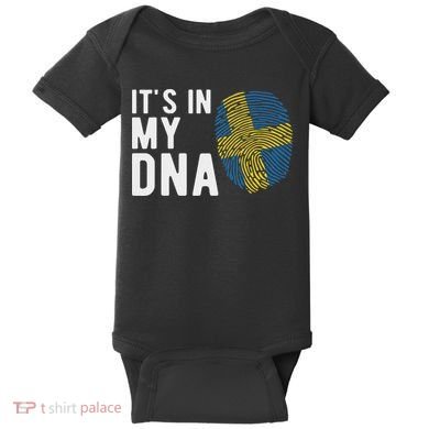 It's In My Dna Sweden Flag Swedish Gift Baby Bodysuit
