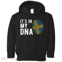 It's In My Dna Sweden Flag Swedish Gift Toddler Hoodie thumb 0