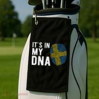 It's In My Dna Sweden Flag Swedish Gift Golf Towel thumb 2