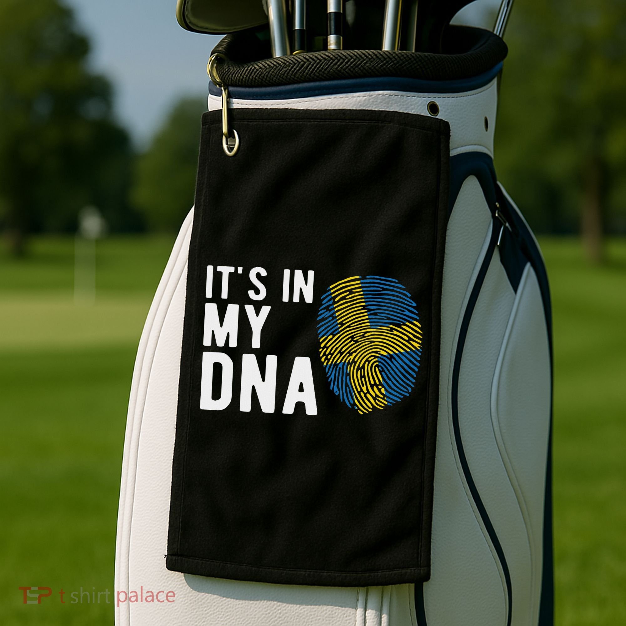 It's In My Dna Sweden Flag Swedish Gift Golf Towel