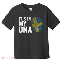 It's In My Dna Sweden Flag Swedish Gift Toddler T-Shirt thumb 0