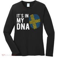 It's In My Dna Sweden Flag Swedish Gift Women's Long Sleeve Shirt thumb 0