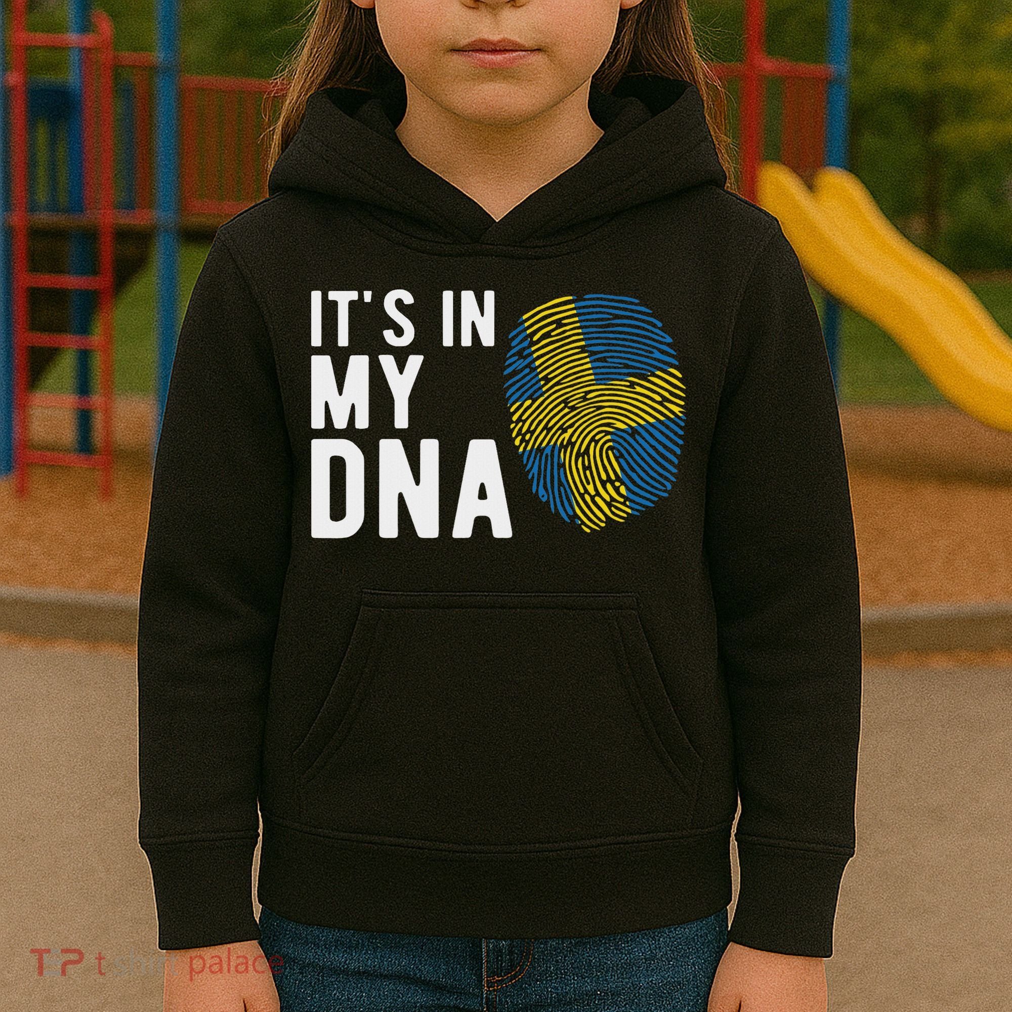 It's In My Dna Sweden Flag Swedish Gift Kids Hoodie