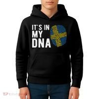 It's In My Dna Sweden Flag Swedish Gift Kids Hoodie thumb 4