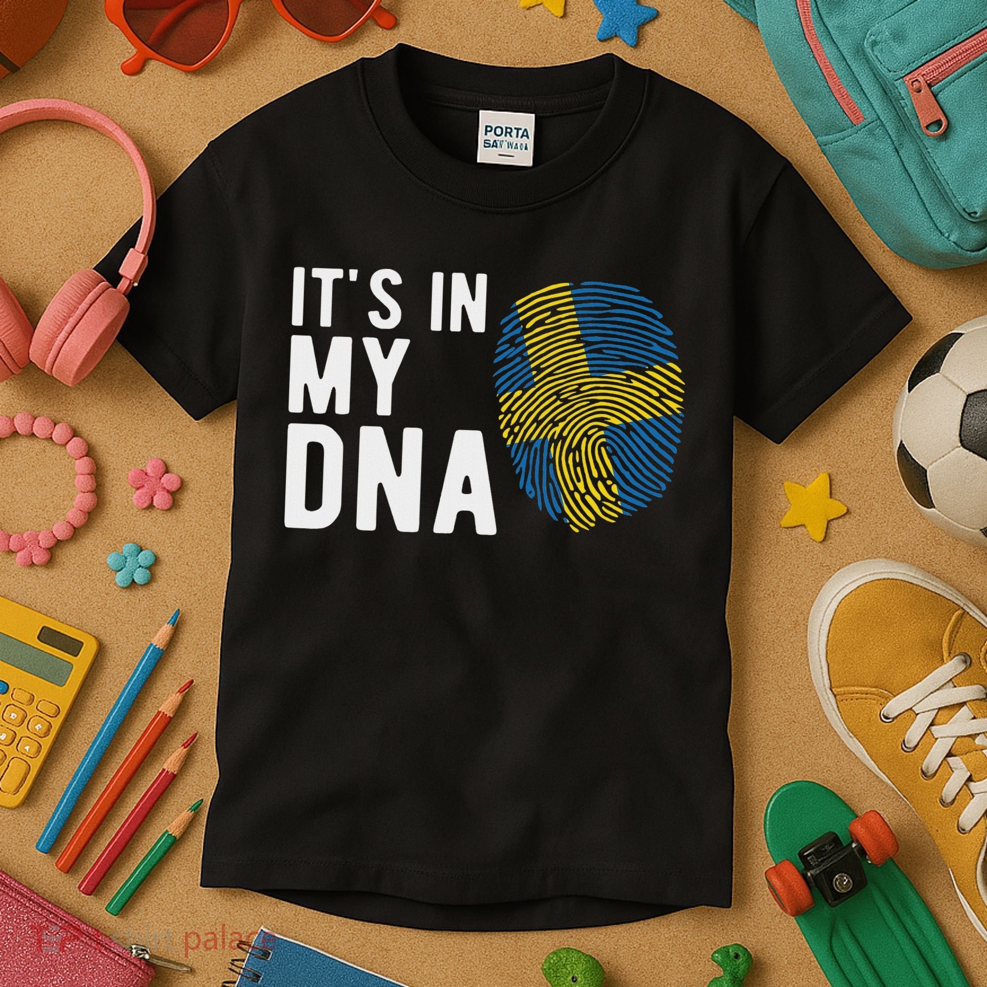 It's In My Dna Sweden Flag Swedish Gift Kids T-Shirt