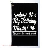 It Is My Birthday Yes The Whole Month Birthday Golf Towel thumb 0