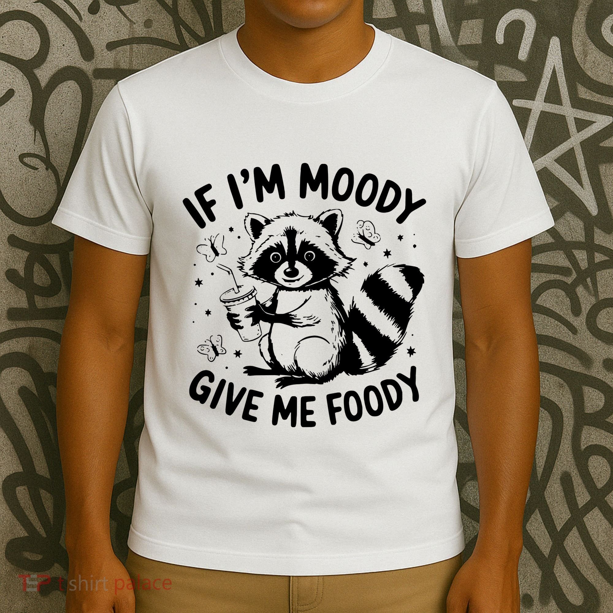If IM Moody Give Me Foody Funny Raccoon T-Shirt